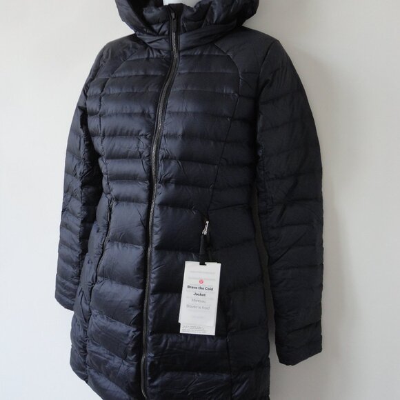 NWT LULULEMON Navy Blue Goose Down Long Hooded Brave The Cold Parka Jacket 4 - Picture 2 of 12